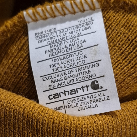 Carhartt Camel Brown Cuffed Beanie Unisex - Picture 3 of 5